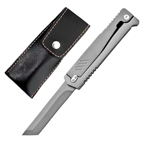 Joa Klappmesser Taschenmesser Scharfe Metall Titan, Edelstahl D2 & Alu, EDC messer Outdoor, Einhandmesser Tanto, Tragbar Camping messer, gegen Universalmesser, Pocket neck knife Holster Joa Klappmesser Taschenmesser Scharfe Metall Titan, Edelstahl D2 & Alu, EDC messer Outdoor, Einhandmesser Tanto, Tragbar Camping messer, gegen Universalmesser, Pocket neck knife Holster von Joa