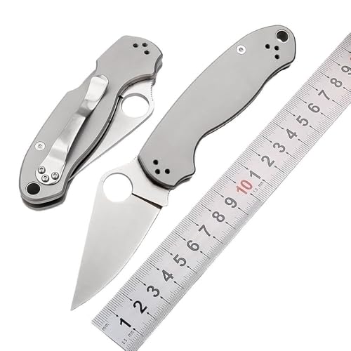 Joa Klappmesser Titan Taschenmesser Beste Aus Stahl Titanlegierung Klein Outdoor edc messer Survival neck knife Tanto Jagdmesser scharfes einhandmesser/clip, Geschenk für Männer von Joa