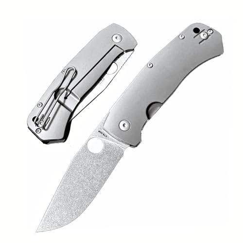 Joa Kleines handliches werkzeug stahl messer scharf rutschfest silber Survival Tragbare Camping outdoor messer edc Jagdmesser taschenmesser titan klappmesser loch tanto neck knife messer D2 von Joa