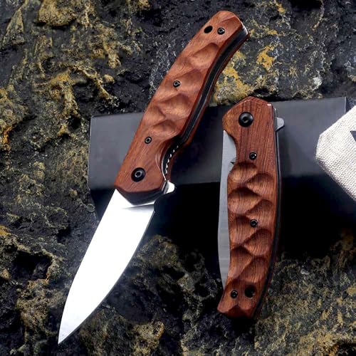 Joa Taschenmesser klappmesser Holzgriff & N690 Stahl outdoor edc axis lock messer klein jagdmesser pocket neck knife/clip Joa Taschenmesser klappmesser Holzgriff & N690 Stahl outdoor edc axis lock messer klein jagdmesser pocket neck knife/clip von Joa