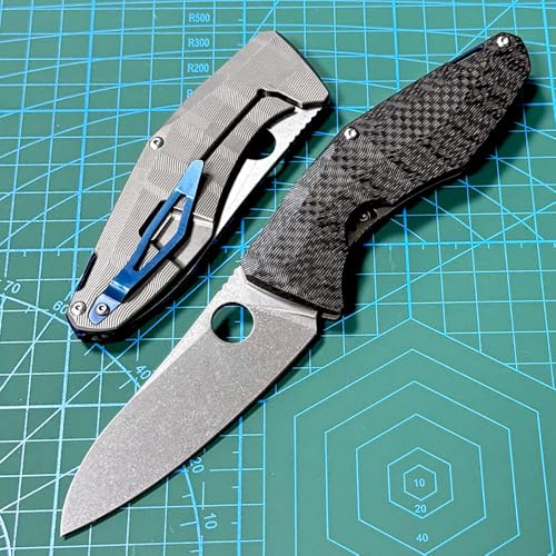 Klappmesser 8" taschenmesser Robust titan Kohlefaser Carbon, scharfes s90v edelstahl messer, EDC Outdoor messer, Jagdmesser Einhandmesser camping, Survival neck knife, klein tanto flipper faltmesser von Joa
