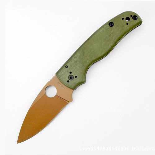 Klappmesser 8.15" Taschenmesser Grün Aus Edelstahl S30V & G10, Klein Outdoor Survival Messer Camper Jagdmesser, Scharfes Einhandmesser, Tanto, Flipper Faltmesser, Praktisch Messer EDC mit Taschenclip von Joa