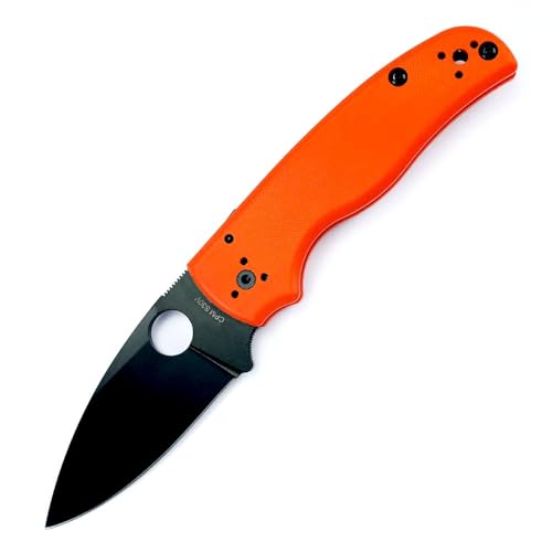Klappmesser 8.15" Taschenmesser Orange Aus M4 & G10, Stahl Outdoor Messer Survival wandern Jagdmesser, Camper Scharfes Einhandmesser, gegen praktische messer edc mit taschenclip, Tanto Messer Werkzeug von Joa