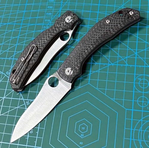 Klappmesser 8.3" Taschenmesser Rutschfest Aus Edelstahl Carbon & Kohlefaser, Slim Outdoor Survival Messer wandern Camper Jagdmesser Robust Scharfes Einhandmesser Mit Taschenclip, Ergonomisches Design von Joa