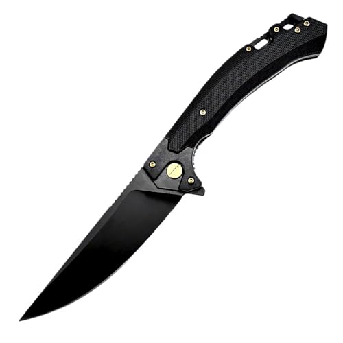 Klappmesser 8.3" Taschenmesser Tragbare Aus Stahl D2 & G10 Outdoor Edc Messer Survival Jagdmesser klein, Scharfes Einhandmesser Allzweckmesser mit Clip, Generisch messer schwarz, Geschenk für Männer Klappmesser 8.3" Taschenmesser Tragbare Aus Stahl D2 & G10 Outdoor Edc Messer Survival Jagdmesser klein, Scharfes Einhandmesser Allzweckmesser mit Clip, Generisch messer schwarz, Geschenk für Männer von Joa