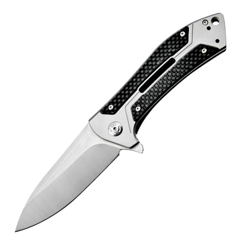 Klappmesser Scharfe Taschenmesser Robust Qualität klein, kohlefaser carbon fiber, m390 klinge edelstahl, EDC messer Outdoor, einhandmesser Jagd, multi tool survival, Camping tragbare messer von Joa