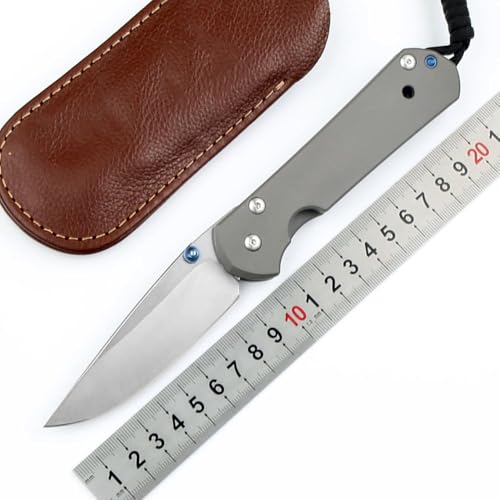 Taschenmesser Titan klappmesser gute qualität, Jagdmesser D2, Slim stahl klinge messer Scharfe, EDC messer Outdoor, einhandmesser Camping, Titanlegierung messer edc survival klappbar mit Leder Holster Taschenmesser Titan klappmesser gute qualität, Jagdmesser D2, Slim stahl klinge messer Scharfe, EDC messer Outdoor, einhandmesser Camping, Titanlegierung messer edc survival klappbar mit Leder Holster von Joa