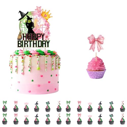 25 Stück Wicked Cake Topper, Magic Witch Themed Cupcake Picks für Geburtstag Halloween Party Dekorationen Supplies 25 Stück Wicked Cake Topper, Magic Witch Themed Cupcake Picks für Geburtstag Halloween Party Dekorationen Supplies von Joalpysm