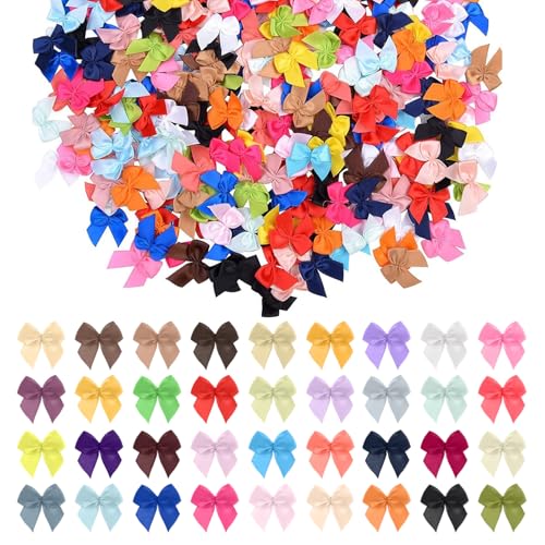 400 Stück Mini-Schleifen zum Basteln, bunte Satinschleife, Mehrzweck-Band, Bastelschleifen für DIY, Nähen, Geschenkverpackungen, Haarspangen und Hochzeitsdekorationen von Joalpysm