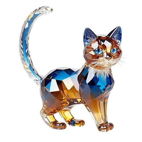 Bunte Katzenornamente, Katzenliebhaber, Geschenke für Frauen, Acryl-Katzenfigur, niedliche Katzen-Themen-Geschenke für Zuhause, Büro, Tischdekoration von Joalpysm