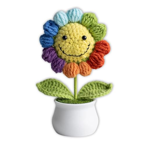 Joalpysm Häkelblumen, farbige Häkel-Sonnenblume für Büro, Schreibtisch, Auto, Armaturenbrett, Dekoration, handgefertigte Sonnenblumen-Geschenke für Frauen, lustige Geschenke für Frauen, Geburtstag, Joalpysm Häkelblumen, farbige Häkel-Sonnenblume für Büro, Schreibtisch, Auto, Armaturenbrett, Dekoration, handgefertigte Sonnenblumen-Geschenke für Frauen, lustige Geschenke für Frauen, Geburtstag, von Joalpysm