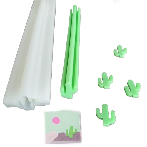 Joayuezo Tube Silikonformen Seifenform DIY Dessert Form Silikonform Rohrsäulenform für Handgemachte Seife, Gelee, Pudding, Kuchen Backwerkzeuge (Cactus) von Joayuezo