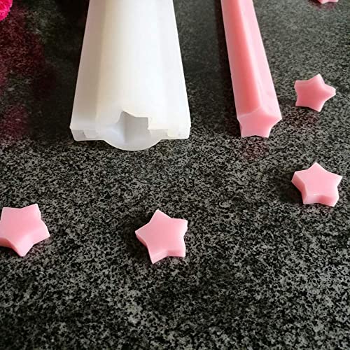 Joayuezo Tube Silikonformen Seifenform DIY Dessert Form Silikonform Rohrsäulenform für Handgemachte Seife, Gelee, Pudding, Kuchen Backwerkzeuge (Pentagram) von Joayuezo