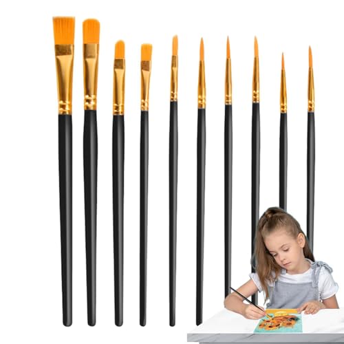 10-teiliges Ölfarben-Pinsel-Set, Kunstpinsel, Aquarell-Acryl-Malpinsel-Set, Acryl-Pinsel-Set, glatte und flexible Künstlerpinsel, Malpinsel von Joberio