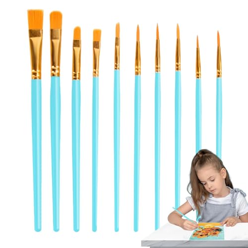 10-teiliges Ölfarben-Pinsel-Set, Kunstpinsel, Aquarell-Acryl-Malpinsel-Set, Acryl-Pinsel-Set, glatte und flexible Künstlerpinsel, Malpinsel von Joberio