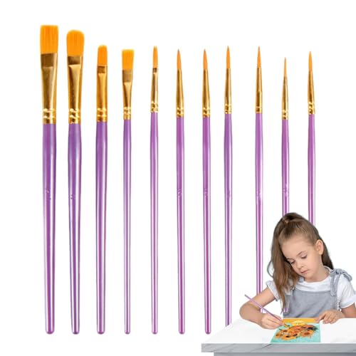 10-teiliges Ölfarben-Pinsel-Set, Kunstpinsel, Aquarell-Acryl-Malpinsel-Set, Acryl-Pinsel-Set, glatte und flexible Künstlerpinsel, Malpinsel von Joberio