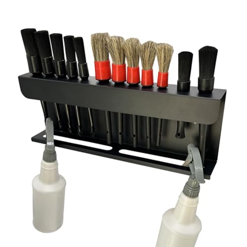 Auto-Pinselhalter, 2-in-1-Sprühflaschenhalter und Detail-Pinselhalter, 12 Auto-Detail-Pinsel, Pinsel und Sprühflaschen-Halter für Schönheitssalon von Joberio