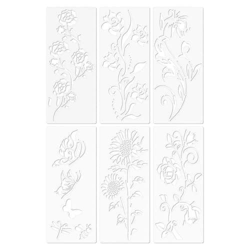 Gartenzaun-Schablonen – Wiederverwendbare Blumenschablonen | Malschablonen für Zaun, Gartendekoration, Zeichenvorlagen zum Malen auf Holzmöbeln, Wandkunst von Joberio