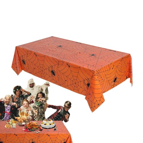 Halloween-Dekorationen, Tischdecke, rechteckig, Spinnennetz-Tischdecken, 136,9 x 273,8 cm, Spinnennetz-Tischdecken, Halloween-Dekorationen, Kaminschal von Joberio
