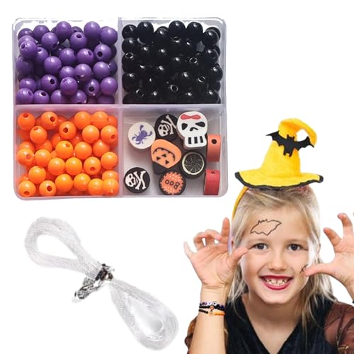 Halloween-Perlen für Armbänder – Harz-Focal-Perlen, Halskettenherstellungs-Set, Partyzubehör, Perlen-Set, Urlaubs-Schmuckherstellungs-Set für Kinder und Erwachsene von Joberio