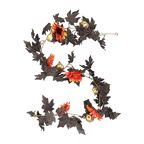 Joberio Halloween-Girlande für Mantel – Halloween-Girlande, schwarz, 14 cm, Girlande aus Ahornblättern, UV-beständig, Herbst-Dekoration, für den Innen- und Außenbereich Joberio Halloween-Girlande für Mantel – Halloween-Girlande, schwarz, 14 cm, Girlande aus Ahornblättern, UV-beständig, Herbst-Dekoration, für den Innen- und Außenbereich von Joberio