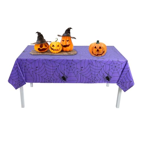 Joberio Halloween-Tischdecke, Halloween-Dekorationen, Tischdecke, Läufer, 136,9 x 273,8 cm, Gothic-Halloween-Dekoration, Spinnennetz-Tischdecke für Zuhause von Joberio