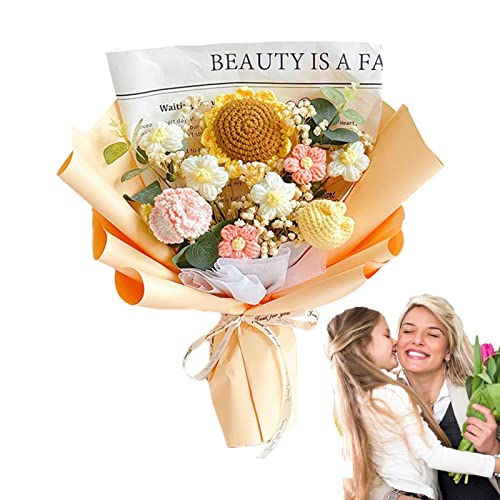Joberio Handgemachte Häkelblumen - Kunstblumen mit gestrickten Blumen für den Frühling, eleganter Blumenstrauß Ewige Joberio Handgemachte Häkelblumen - Kunstblumen mit gestrickten Blumen für den Frühling, eleganter Blumenstrauß Ewige von Joberio