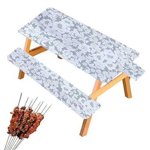 Joberio Tapique-Picknick für den Außenbereich, Tischdecke und Picknickbank, 3-teilig, Tischdecke aus Polyester, waschbar und wiederverwendbar Joberio Tapique-Picknick für den Außenbereich, Tischdecke und Picknickbank, 3-teilig, Tischdecke aus Polyester, waschbar und wiederverwendbar von Joberio