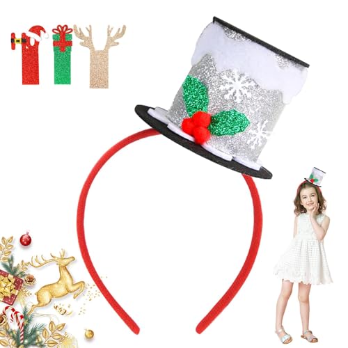 Lustige Weihnachts-Stirnbänder – Rot, Grün, Silber, elastische Weihnachts-Kopfbedeckung, modisches Kinder-Stirnband, Weihnachtsdekoration für , Mädchen, Kinder von Joberio