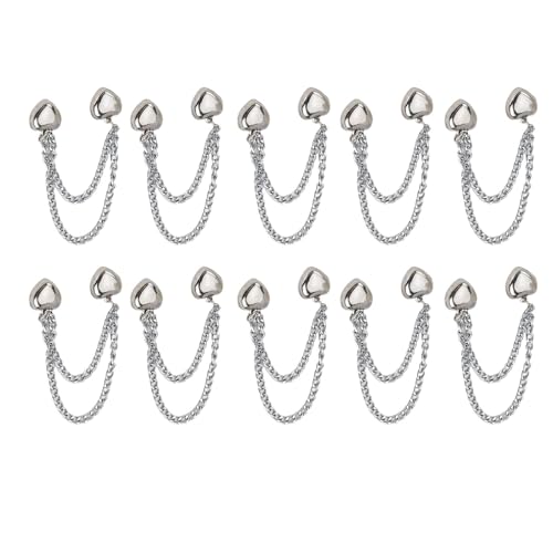 Magnetische Druckknöpfe – Multifunktions-Schalnadel, 10 x runde magnetische Druckknöpfe mit Kette, Hemd-Zubehör für Damenbekleidung von Joberio