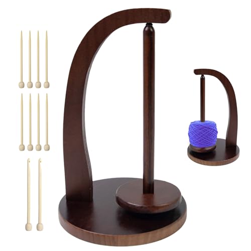 Magnetischer Garnhalter, drehbarer magnetischer Holzwollhalter, Garnspinner, Strickzubehör, platzsparendes Garnaufbewahrungsregal, Holzgarnhalter-Ständer für Stricken und Häkelwollhalter von Joberio