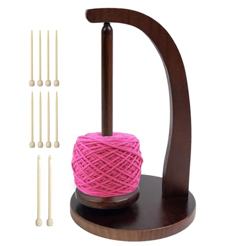Magnetischer Garnhalter, drehbarer magnetischer Holzwollhalter, Garnspinner, Strickzubehör, platzsparendes Garnaufbewahrungsregal, Holzgarnhalter-Ständer für Stricken und Häkelwollhalter von Joberio