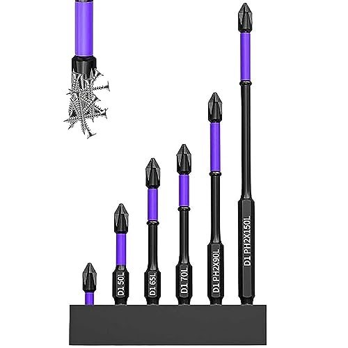 Magnetisches Schraubendreher-Set, stoßfestes D1-Treiber-Bit-Set, 6 Anti-seismische magnetische Bit-Kit, magnetische Schraubendreher-Bits, kompatible Schraubendreher für Smartphones, Möbel von Joberio
