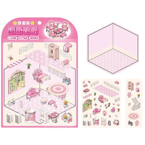 Möbelaufkleber für Scrapbooking, visuelle Effekte, Miniatur-Szenen-Aufkleber, kein Schnitt, Miniatur-Szenen- -Aufkleber für Kinderzimmer von Joberio