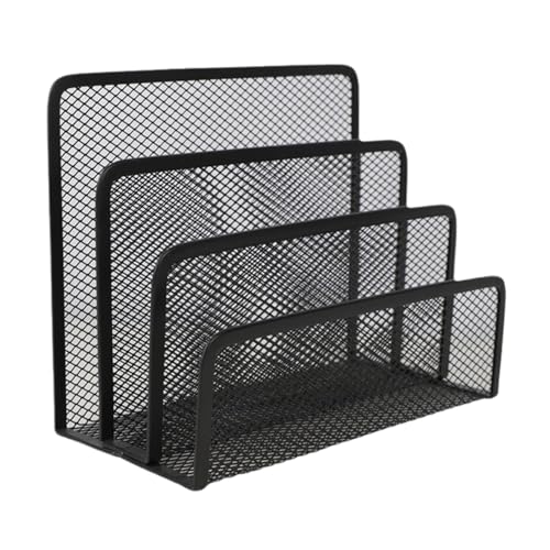 Papier-Organizer – Aktenordner, vertikaler Schreibtischordner aus Metallgeflecht, aufrechter Aktenordner, Schreibtisch-Organizer mit 3 Fächern, Schreibtisch-Aufbewahrung für Dokumente von Joberio