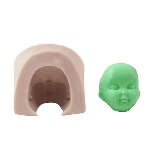 Silikonform für Baby-Puppenkopf, Puppengesichter, handgefertigte Tonform, Harzgussformen, Silikon-Puppengesicht-Kuchenform, Urlaubsfeier, Kuchenform für Schokolade, Pudding, Dessert von Joberio