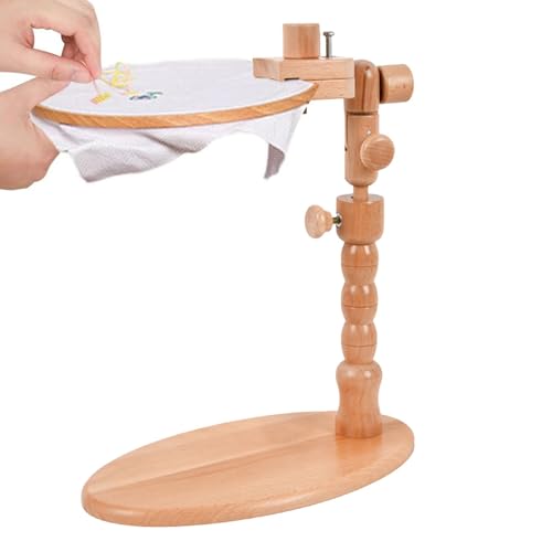 Stickständer für Handarbeit, Holz-Tisch-Stickrahmen-Ständer | Supplies Stickrahmen-Rack, drehbarer Nadelarbeitsständer, Schreibtischklemme für Anfänger, Enthusiasten von Joberio