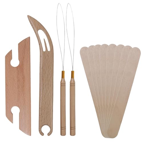 Strick-Shuttle, Holz, abgeschrägte Tinte, Weberei, Buchenholz, Strick-Shuttle mit Schuppenstäben für Freunde, Verwandte, Anfänger, Strick-Bastelbedarf von Joberio