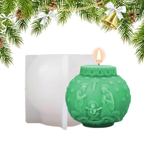 Weihnachts-Silikonformen für Kerzen, kreative Schneekugel-Kerzenform aus Silikon, Epoxidharz-Gussform für handgefertigte Bastelarbeiten, Weihnachtskerzen-Wachsform für Heimdekoration, Kerzen von Joberio