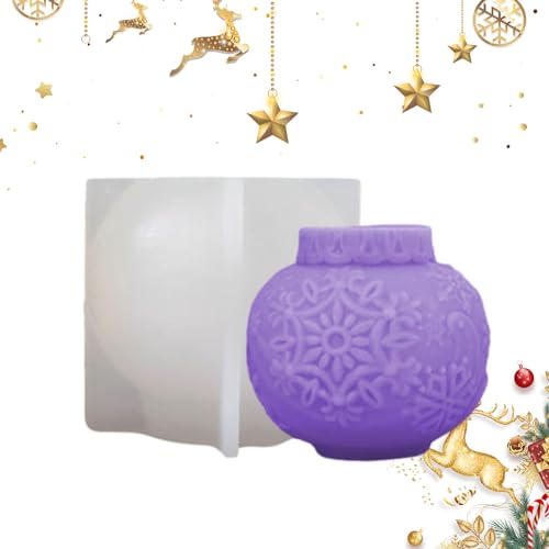 Weihnachts-Silikonformen für Kerzen, kreative Schneekugel-Kerzenform aus Silikon, Epoxidharz-Gussform für handgefertigte Bastelarbeiten, Weihnachtskerzen-Wachsform für Heimdekoration, Kerzen von Joberio
