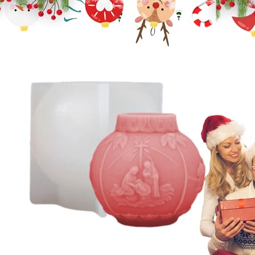 Weihnachts-Silikonformen für Kerzen, kreative Schneekugel-Kerzenform aus Silikon, Epoxidharz-Gussform für handgefertigte Bastelarbeiten, Weihnachtskerzen-Wachsform für Heimdekoration, Kerzen von Joberio