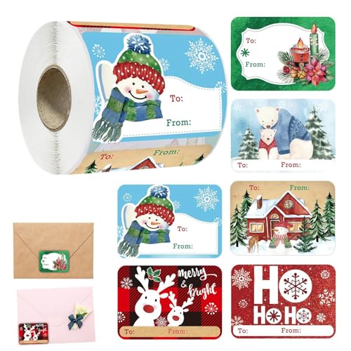 Weihnachtsaufkleber-Etiketten, selbstklebende Weihnachtsanhänger, Dekoration, exquisite Muster, Urlaubsdekoration für Umschläge, Weihnachtskarten und Weihnachtsbastelarbeiten von Joberio