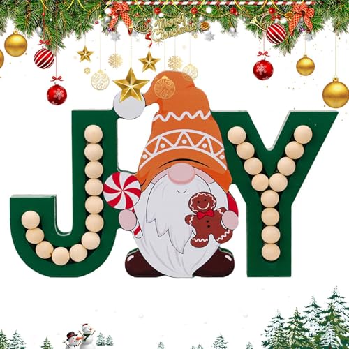 -Weihnachtsdekoration, JOY Christmas Holzfiguren, Tischdekoration, festliche Heimskulptur für Party, Bücherregal von Joberio