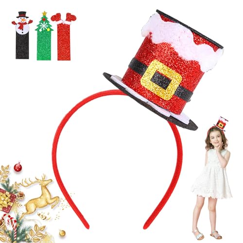 Weihnachtsfeier-Stirnbänder, rot, grün, silber, elastisch, Weihnachts-Kopfbedeckung, modisches Kinder-Stirnband, Weihnachtsdekorationen für , Mädchen, Kinder von Joberio
