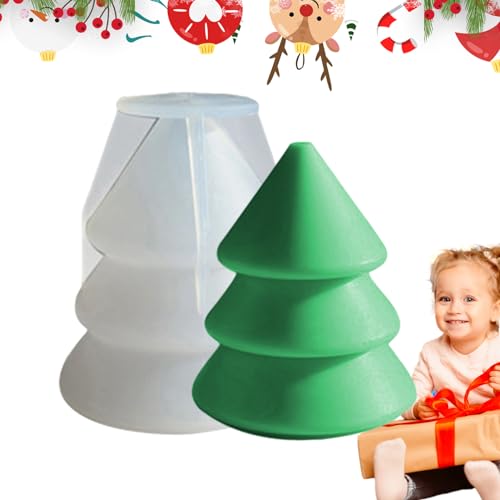 Weihnachtskerzenformen, Frohe Kiefernbaum-Form, Silikon-Epoxidharz-Form, Silikonform für Kerzenherstellung, Silikon-Epoxidharz-Form, Weihnachtsbaum-Formen für Kuchen, Aromatherapie-Kerze von Joberio