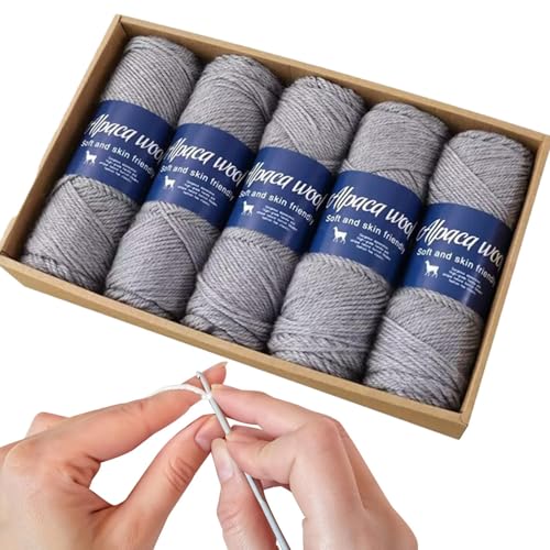 Wollgarn, Alpakawolle, Schalgarn, weiches Schal-Garn, Fingersocken-Gewicht, bequemes dünnes Garn für Familie, Freunde von Joberio
