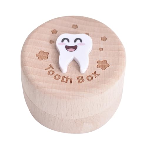 Zahnbox – Holz Kind Zahnschutz Box mit Deckel | Box für verlorene Zähne | Haarzahn Saver | Erster Zahnbehälter | Laubzahnaufbewahrung & Zahnschutz für & Mädchen von Joberio