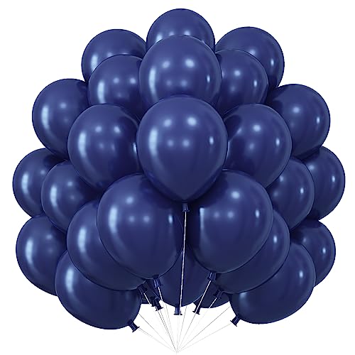 50 Stück Blau Luftballons, 10 Zoll Doppelschichten Dunkelblau Latex Helium Ballons Marineblau Luftballon Blaue Partyballons für Junge Geburtstag Hochzeit Oktoberfest Babyparty Taufe Party Dekoration von Jobkoo
