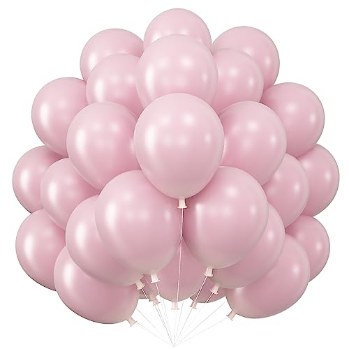 50 Stück Rosa Luftballons, Doppelschichten Perlen Pastell Rosa Latex Helium Ballon 10 Zoll Perlen Hellrosa Luftballon Macaron Baby Rosa Party Ballons für Mädchen Hochzeit Geburtstag Babyparty Deko von Jobkoo