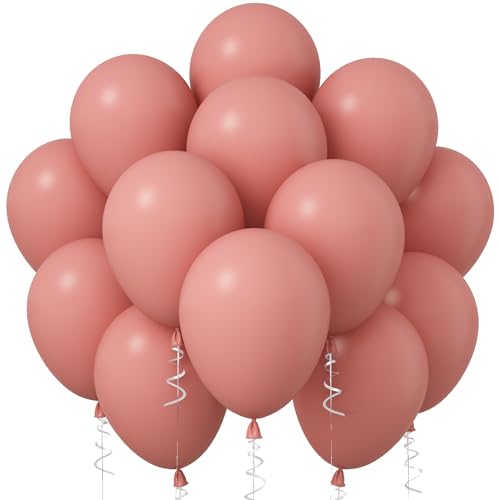 Jobkoo Luftballons Rosa Boho, 12 Zoll Matt Altrosa Latex Ballon 30 Stück, Retro Rosa Party Ballons, Aprikose Staubige Rosa Helium Luftballon Für Party Dekoration Geburtstag Hochzeit Babyparty Deko von Jobkoo
